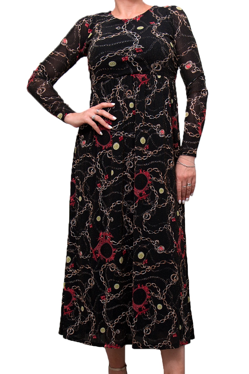 Rochie lunga Sisters, Negru