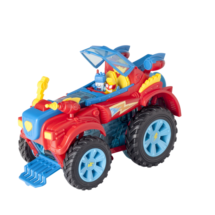 Masinuta Superzings - Hero Truck, Monster Roller Erou, cu 2 figurine, seria 4