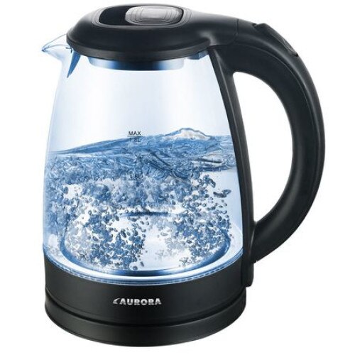 Fierbator electric Aurora AU 3014 , 1750W, 1,8L, rotire 360* , Iluminare LED, Sticla/Inox