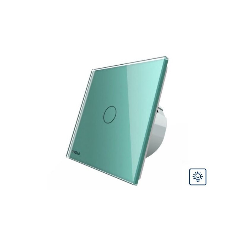 Intrerupator cu variator cu touch Livolo din sticla, Verde