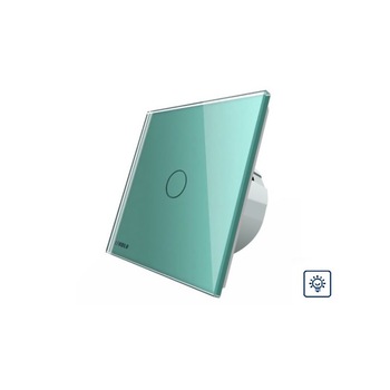 Intrerupator cu variator cu touch Livolo din sticla, Verde Intrerupator cu variator cu touch Livolo din sticla, Verde