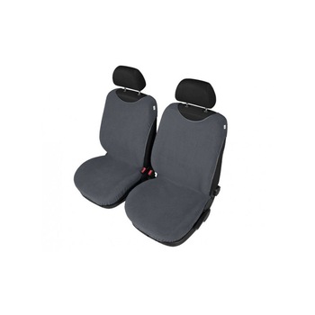 Huse scaune auto tip maieu , pentru scaunele din fata , de culoare gri , 2 bucati Huse scaune auto tip maieu , pentru scaunele din fata , de culoare gri , 2 bucati