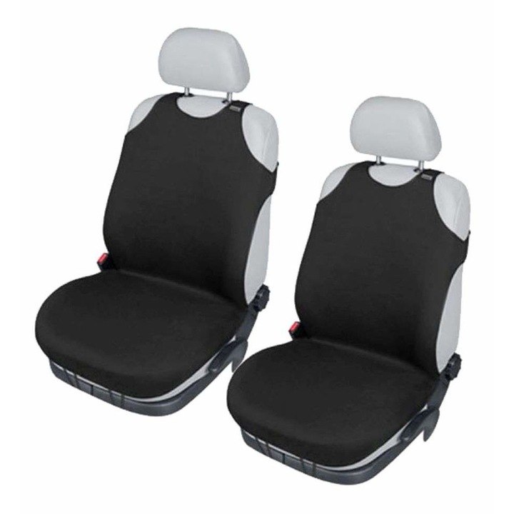 Комплект калъфи за автомобилни седалки, за предни седалки, черни, 2 броя