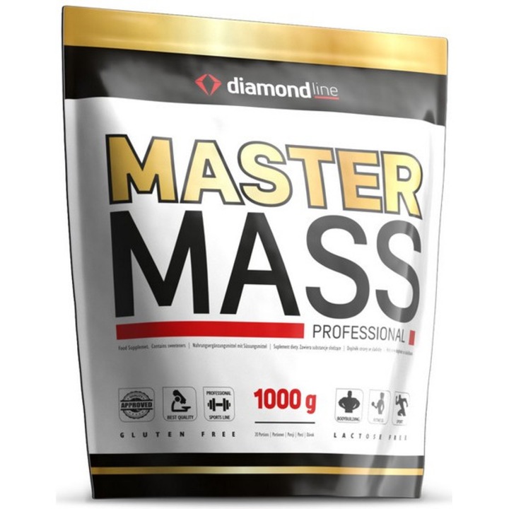 Supliment nutritiv complex de proteine, Hi-Tec Nutrition, Diamond Line Master Mass Professional, 1000 g, Vanilie