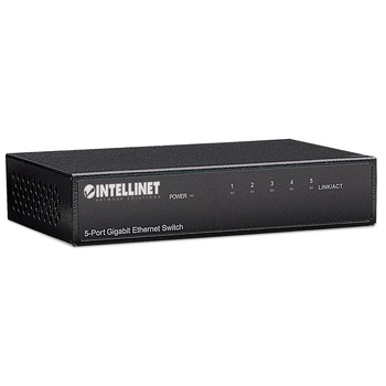 Switch Gigabit Intellinet 530378, 5 x 10/100/1000 Mbps, RJ45, metal, Negru Switch Gigabit Intellinet 530378, 5 x 10/100/1000 Mbps, RJ45, metal, Negru