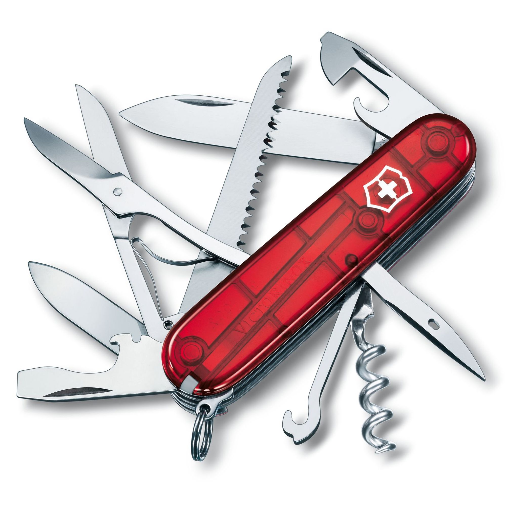 Briceag Victorinox Huntsman rosu trasparent 1.3713.T