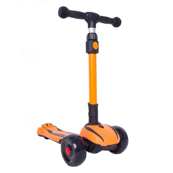 Trotineta copii cu roti luminoase din silicon NOVOKIDS™ Bumble , cu melodii si lumini, 3 roti,pliabila, maner reglabil pe inaltime,maxim 50 kg, stabilitate mare , design modern, Portocaliu Trotineta copii cu roti luminoase din silicon NOVOKIDS™ Bumble , cu melodii si lumini, 3 roti,pliabila, maner reglabil pe inaltime,maxim 50 kg, stabilitate mare , design modern, Portocaliu