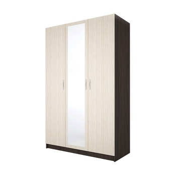 Dulap 3 Usi Cu Oglinda, 120x52.5x191 Cm, Culoare Wenge/Astra, Pal Dulap 3 Usi Cu Oglinda, 120x52.5x191 Cm, Culoare Wenge/Astra, Pal