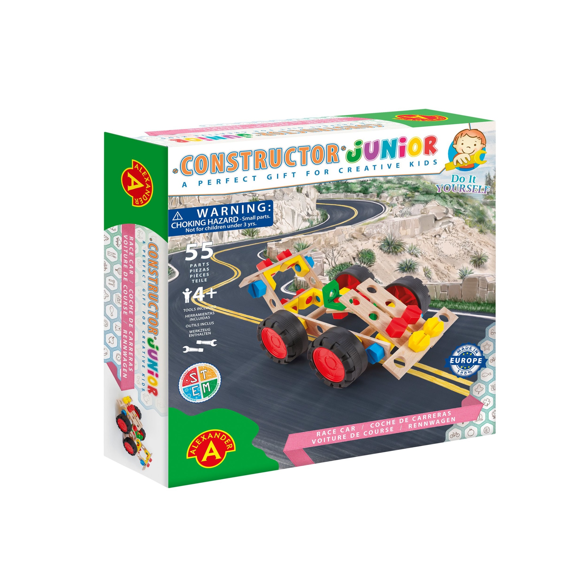Set constructie, Alexander, 74 piese metalice Constructor Steamer Locomotiva cu aburi