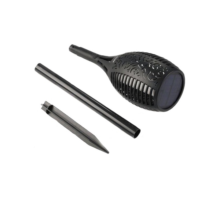 Lampa Solara, ISHOP, LED, Efect de Flacara, Negru