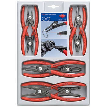 Set clesti de precizie pentru inele de siguranta, KNIPEX, 8 piese Set clesti de precizie pentru inele de siguranta, KNIPEX, 8 piese