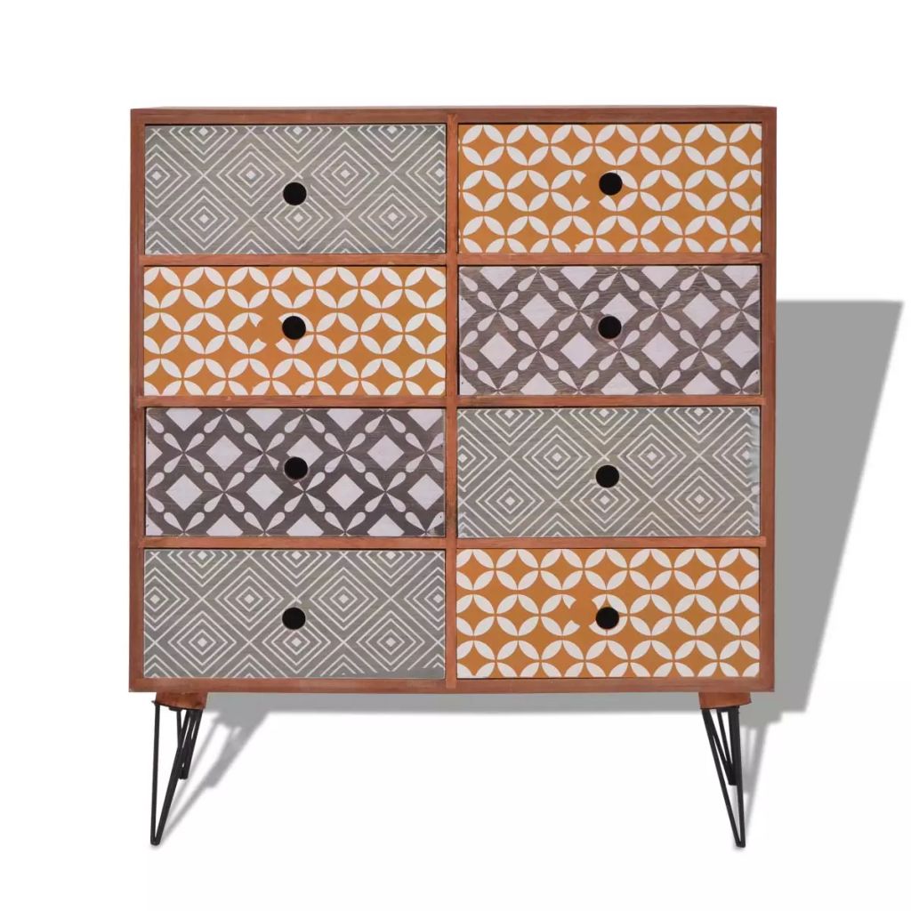 Comoda cu 8 sertare, vidaXL, maro, 68,5 x 30 x 80 cm