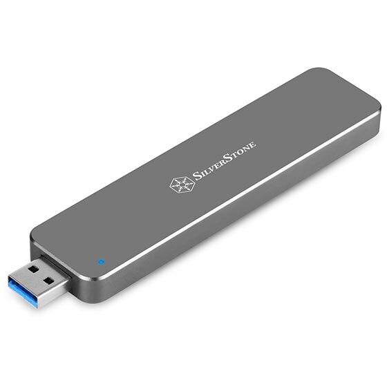 Adaptor extern SSD M.2 SATA SilverStone MS09 Charcoal, USB 3.1 Gen 2, aluminiu, culoare gri inchis