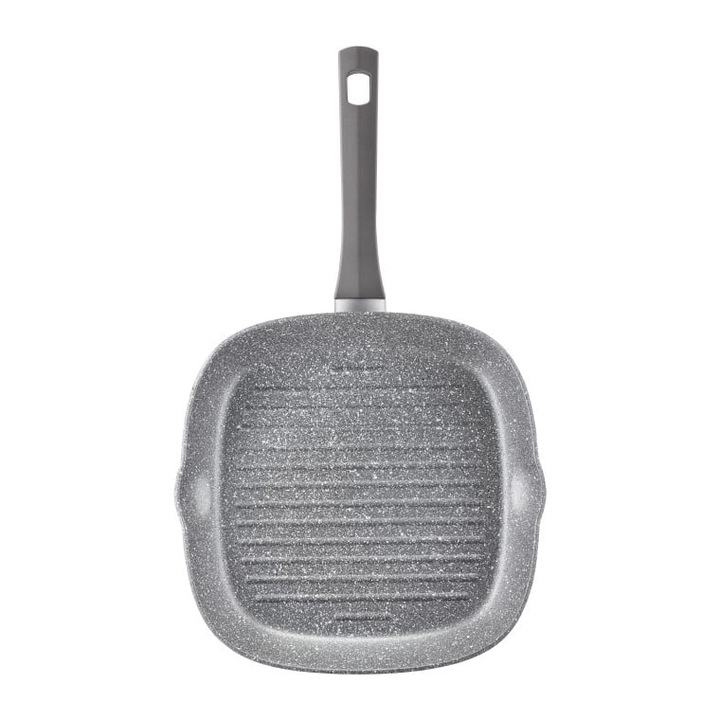 Tigaie grill Ambition Qualum Stone Silverstone, inductie, 26 x 26 cm