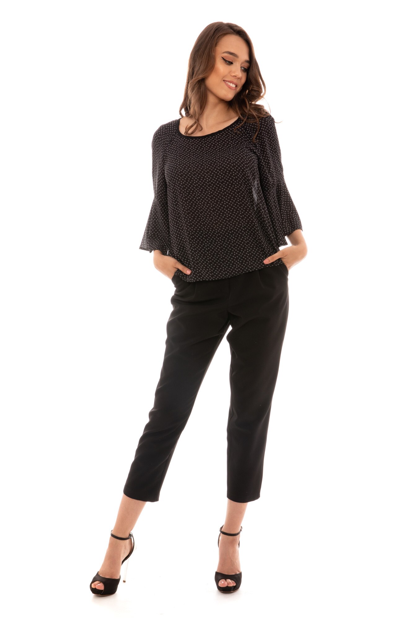 Bluza dama, NATIV, Negru/Alb, size, Negru/Alb