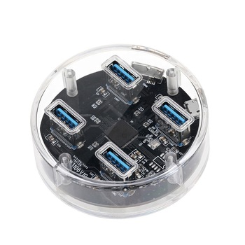 Incarcator transparent cu 4 porturi USB 3.0 Incarcator transparent cu 4 porturi USB 3.0