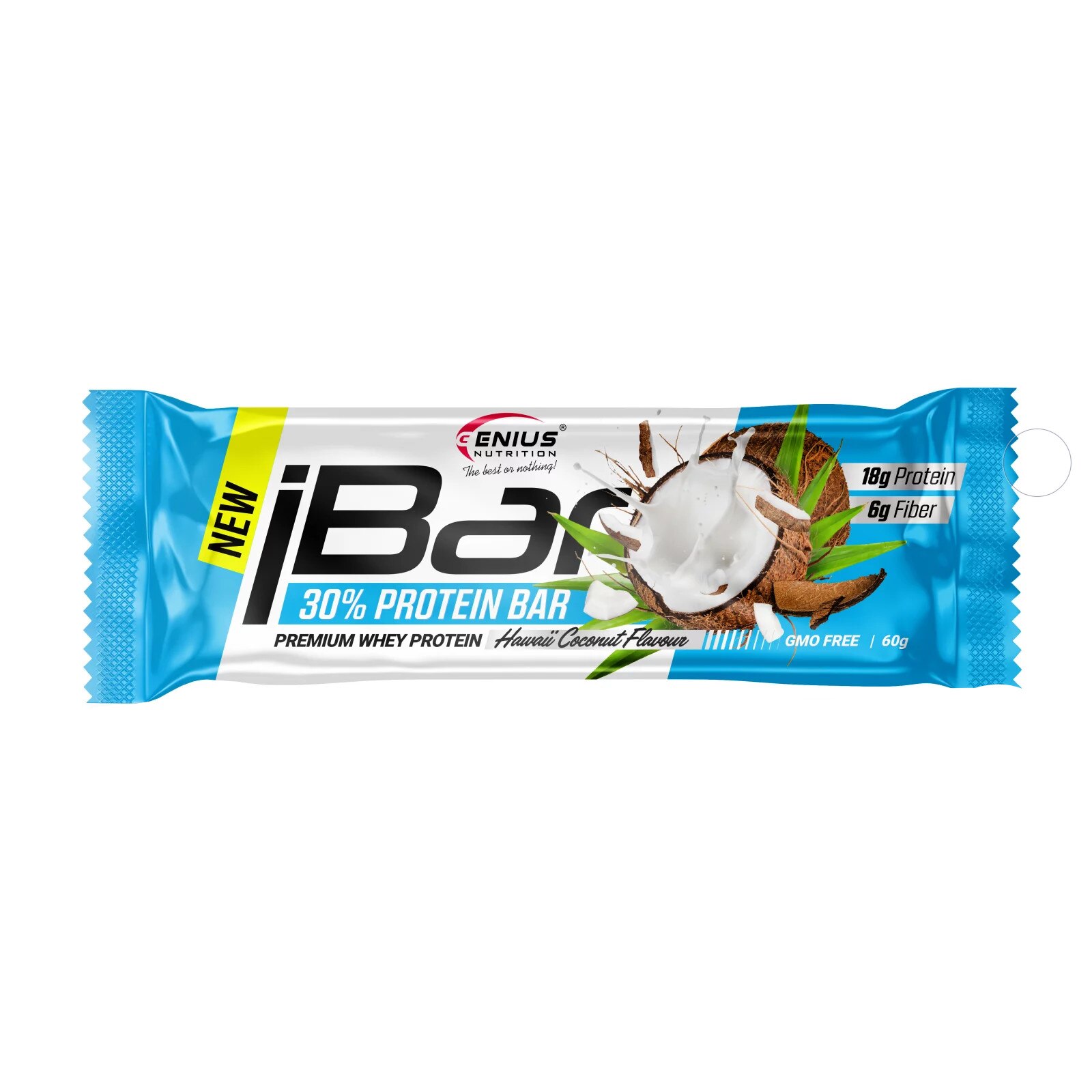 Baton Proteic Genius Nutrition iBAR cu aroma de cocos Coconut