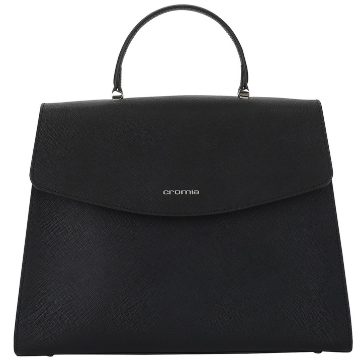 Geanta de dama office Cromia din piele naturala saffiano 1404312 neagra