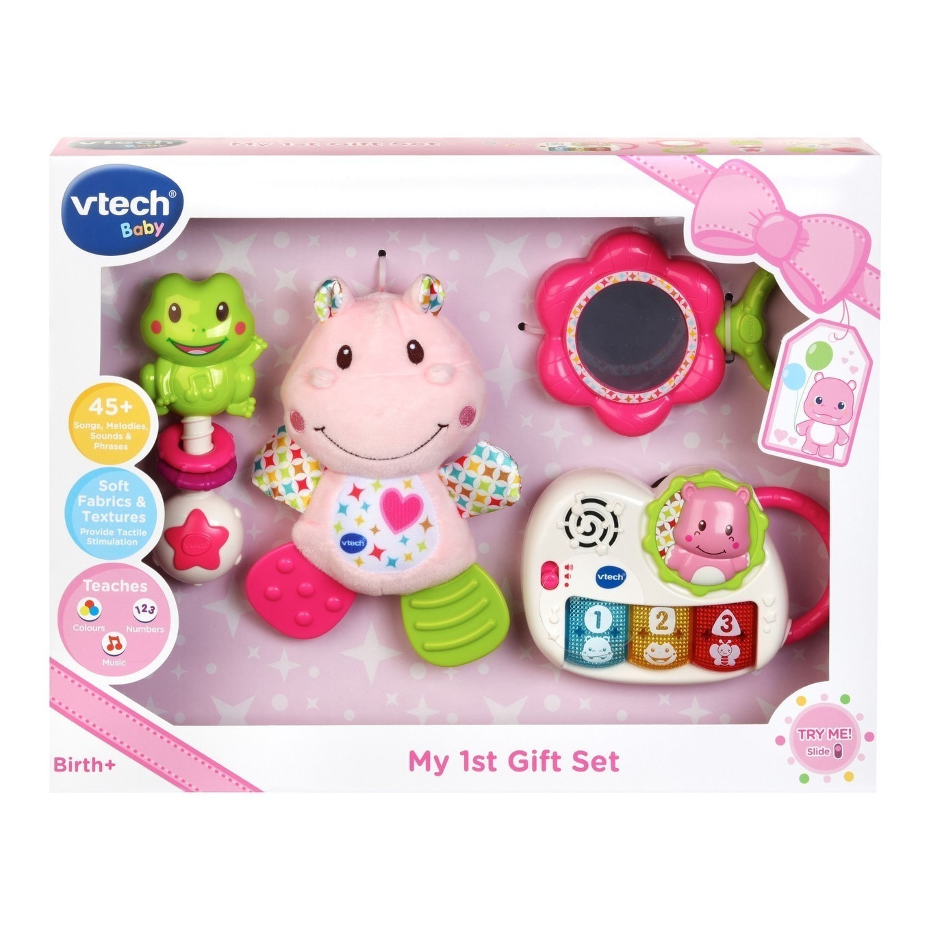 Jucarii interactive Vtech - Set cadou pentru bebelus - roz