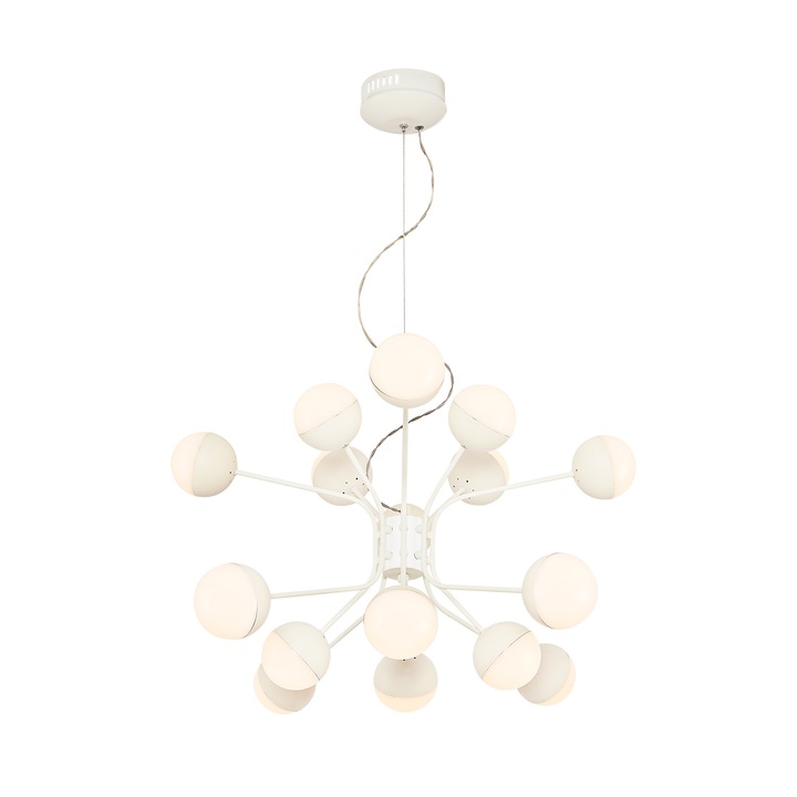Lustra Elumina, 16 brate, alb, Led