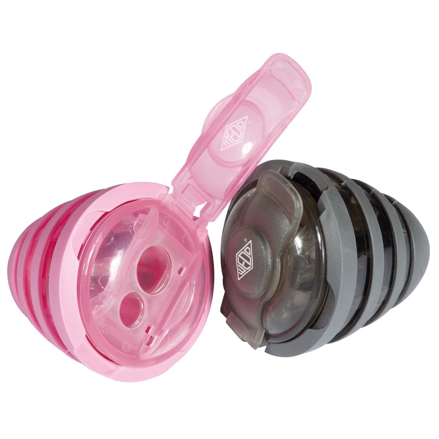 Ascutitori duble Wedo Twirl-set 2 bucati roz si negru