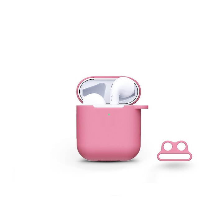 Devia szilikon tok AirPods fülhallgatóhoz - Devia AirPods v.2 Naked Silicone Case Suit for AirPods (whit loophole) - pink