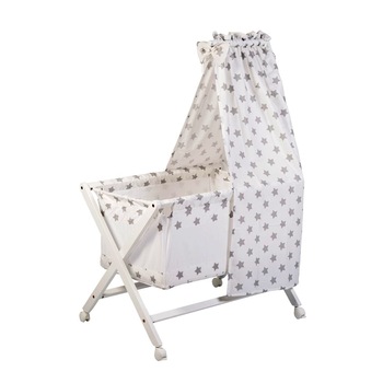 Patut Pliabil cu baldachin NOVOKIDS™ Sweet Dreams , cadru din lemn masiv, 91X57 cm ,saltea, perna si paturica incluse, cu roti, Alb cu stelute Gri Patut Pliabil cu baldachin NOVOKIDS™ Sweet Dreams , cadru din lemn masiv, 91X57 cm ,saltea, perna si paturica incluse, cu roti, Alb cu stelute Gri