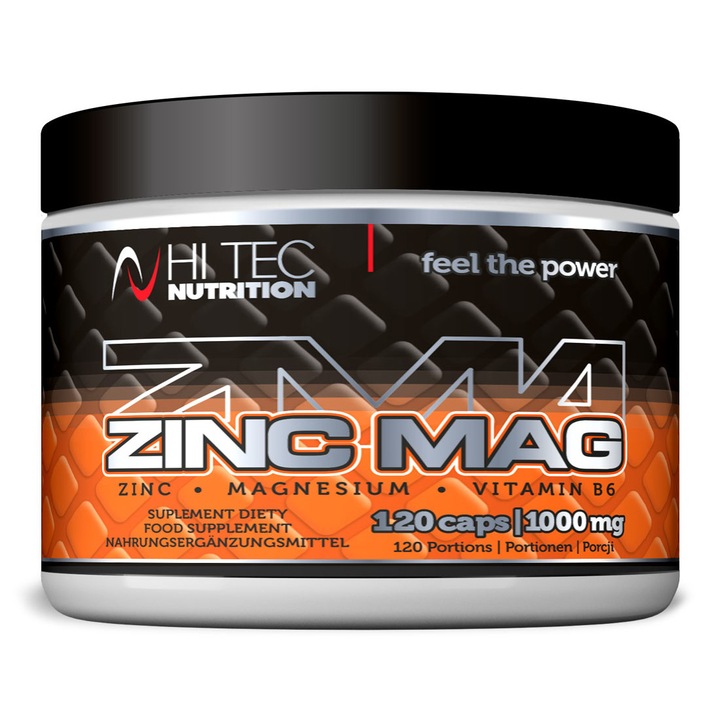Proteine sub forma de capsule, Zinc si Magneziu, Hi-Tec Nutrition, 120 capsule