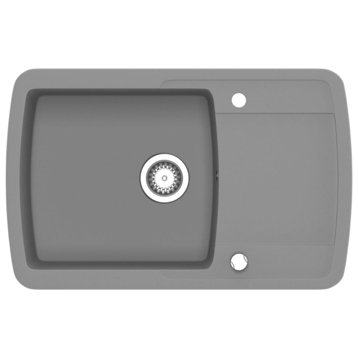 Chiuveta de bucatarie din granit cu o cuva vidaXL, gri, 22 kg