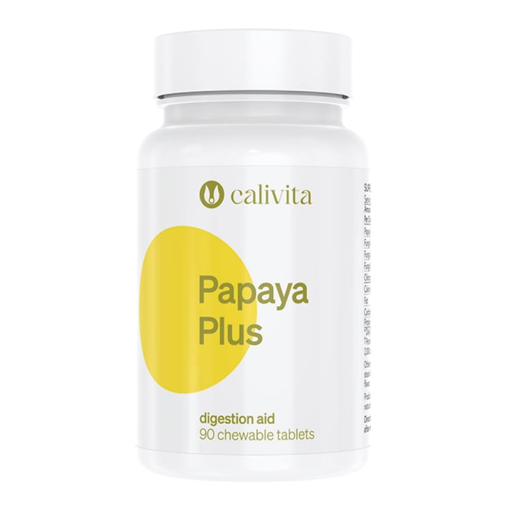 Complex cu enzime digestive, Papaya plus, 90 tablete masticabile, Calivita