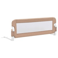 Bariera de protectie pat copii, vidaXL, Tesatura, 120 x 42 cm, Maro