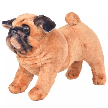 Jucarie de plus, model mops, vidaXL, 51 x 33 cm, Maro Jucarie de plus, model mops, vidaXL, 51 x 33 cm, Maro