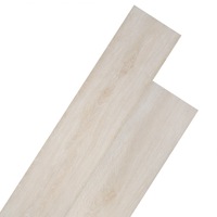 Set placi de pardoseala pentru 5.26 m², vidaXL, PVC, Lemn de stejar, Alb