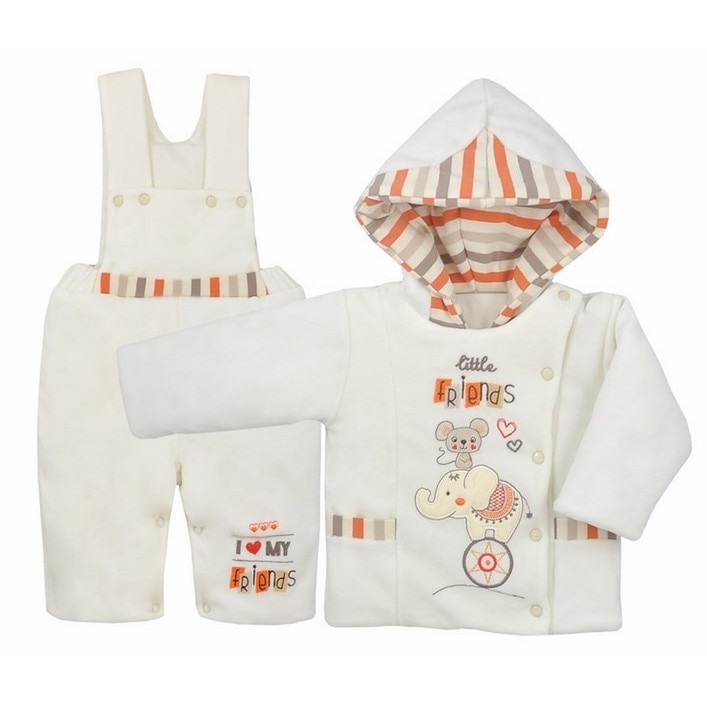 Compleu 2 piese iarna pentru bebelusi Koala Circus 04-510C, Crem, 74 cm