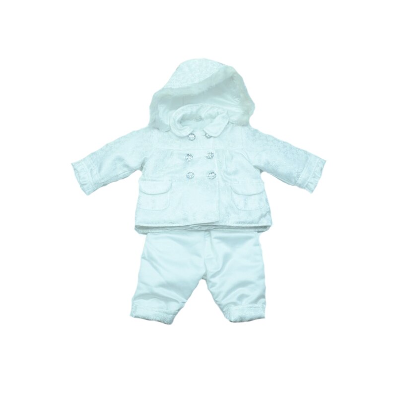 Compleu elegant 2 piese iarna fetite NN CBFI1, Alb, 68