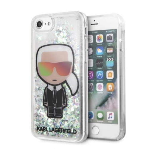 Husa iPhone 7 / 8 Karl Lagerfeld Iconic Liquid Glitter Multicolor