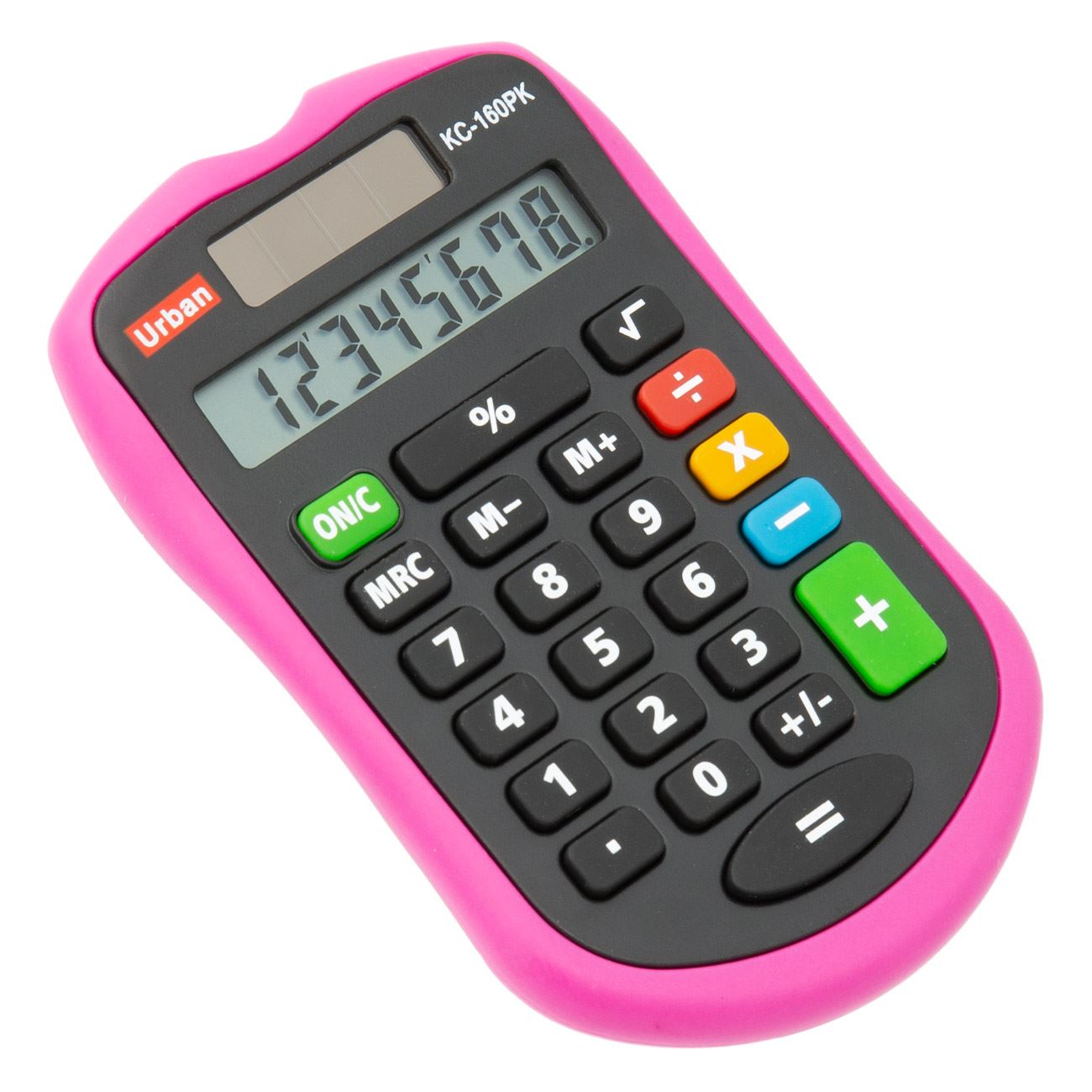 Calculator de birou, model cu 8 cifre, fucsia/negru, 6x9 cm