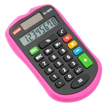 Calculator de birou, model cu 8 cifre, fucsia/negru, 6x9 cm Calculator de birou, model cu 8 cifre, fucsia/negru, 6x9 cm