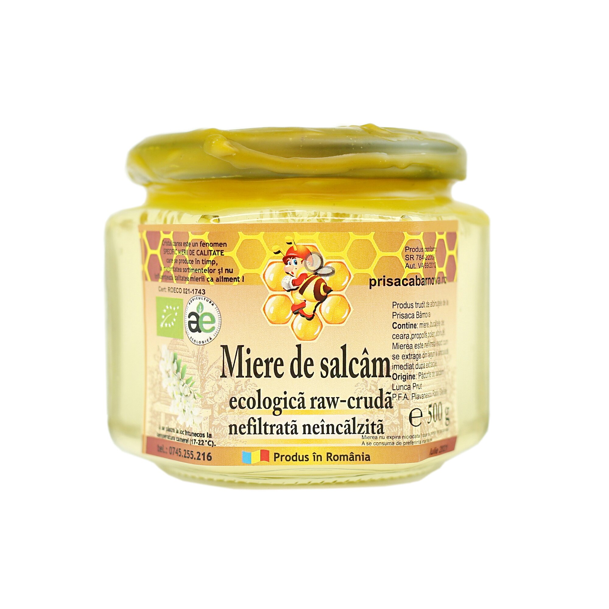 Miere de salcam, Prisaca Barnova, ecologica nefiltrata neincalzita RAW 500g