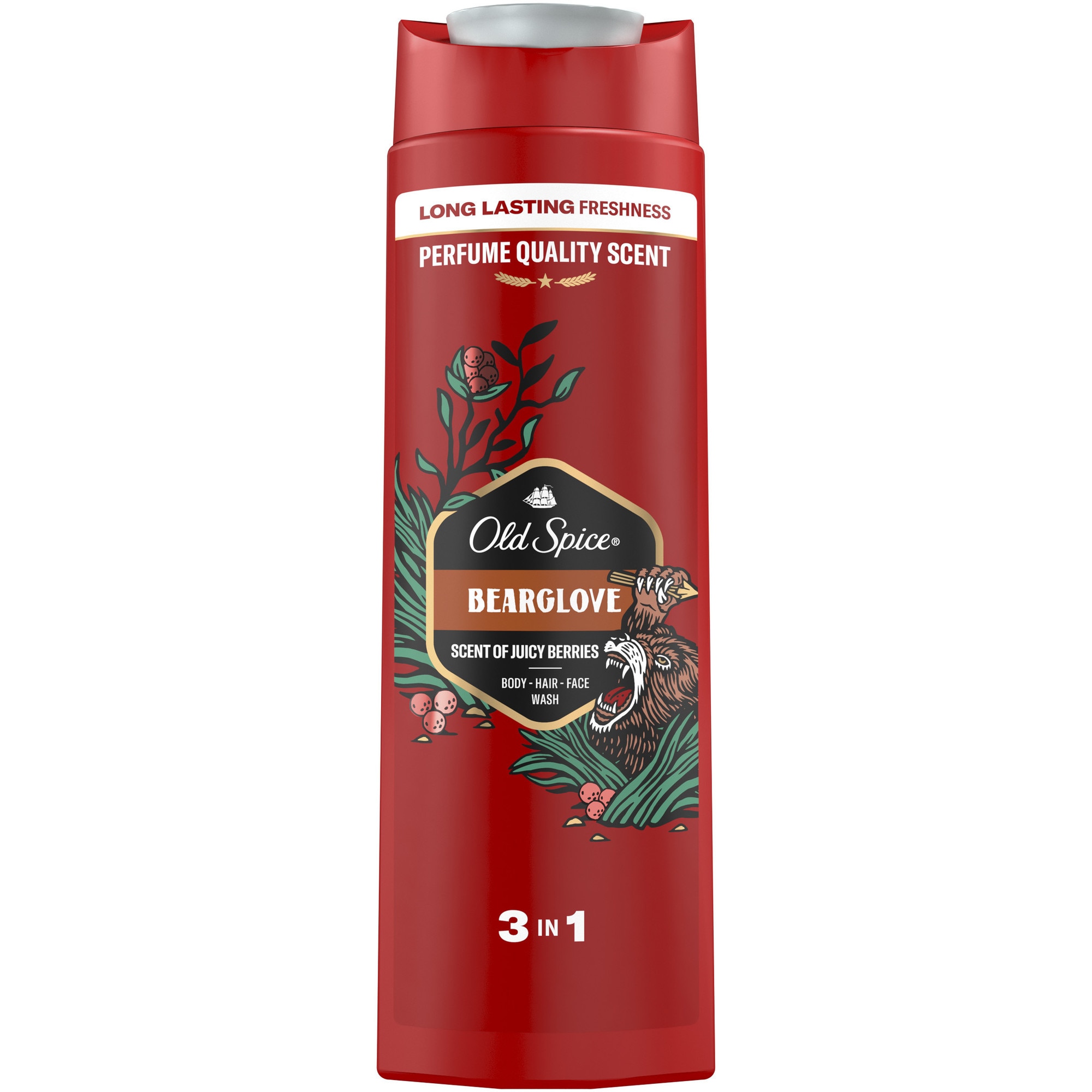 Gel de dus si sampon 3–in-1 Old Spice Bearglove pentru corp, par