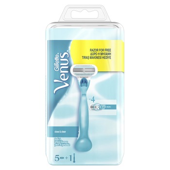 Aparat de ras pentru femei Gillette Venus Close&Clean + 4 rezerve Aparat de ras pentru femei Gillette Venus Close&Clean + 4 rezerve