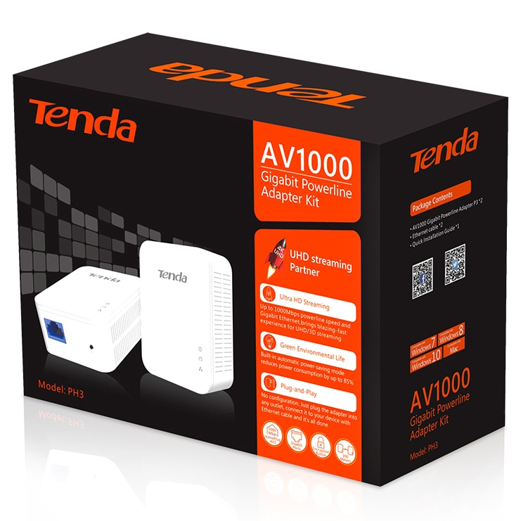Powerline Adapter Tenda PH3, 1000MbpsAV2 eMAG.ro