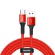 Cablu pentru incarcare si transfer de date Baseus Halo, USB/USB Type-C, LED, 2A, 2m, Rosu