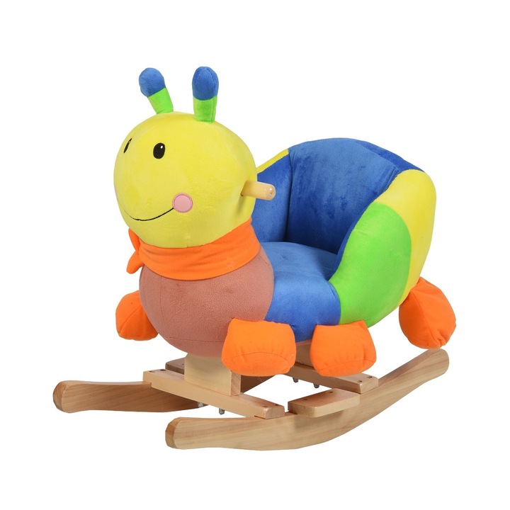 Extra hinta dalokkal NOVOKIDS ™ Caterpillar XXL, 1-7 év, méretek 56x30x46 cm, max 30 kg, Fluturas modell, Többszínű