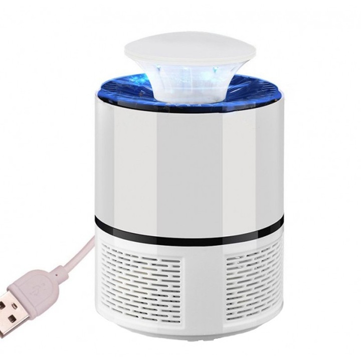 Електрическа LED лампа против комари Techstar, 5W, Вътрешна / Външна с USB, Бял