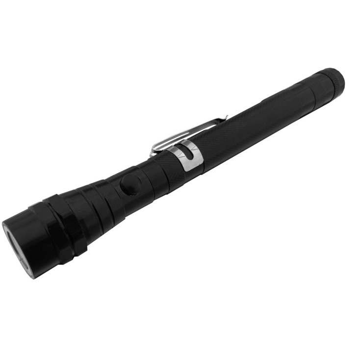 Телескопичен LED фенер ENTAC, 1W, алуминий, магнит, включително 4xLR44 батерии