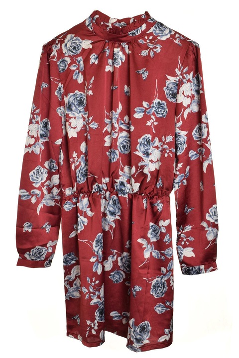 Дамска рокля-туника Sisters Point с принт на червени цветя - L