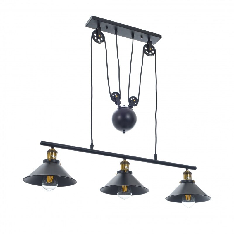 Lustra EL 1860/3, Negru, 3XE27 8W LED