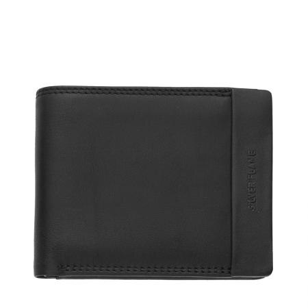 Portofel Silver Flame, SFT0505, Negru, Piele autentica