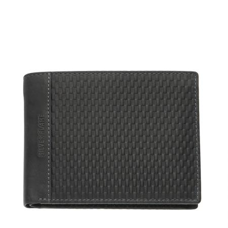 Portofel Silver Flame, SFT0211, Negru, Piele autentica